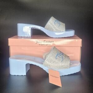 Juicy Couture Harmona Periwinkle Blue Platform Sandals Sz 7.5 Easter Spring NWB‎